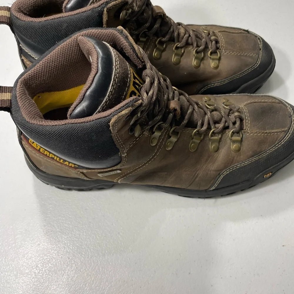 CATERPILLAR Brown Leather Hiking Work Boots Size 12 SB-